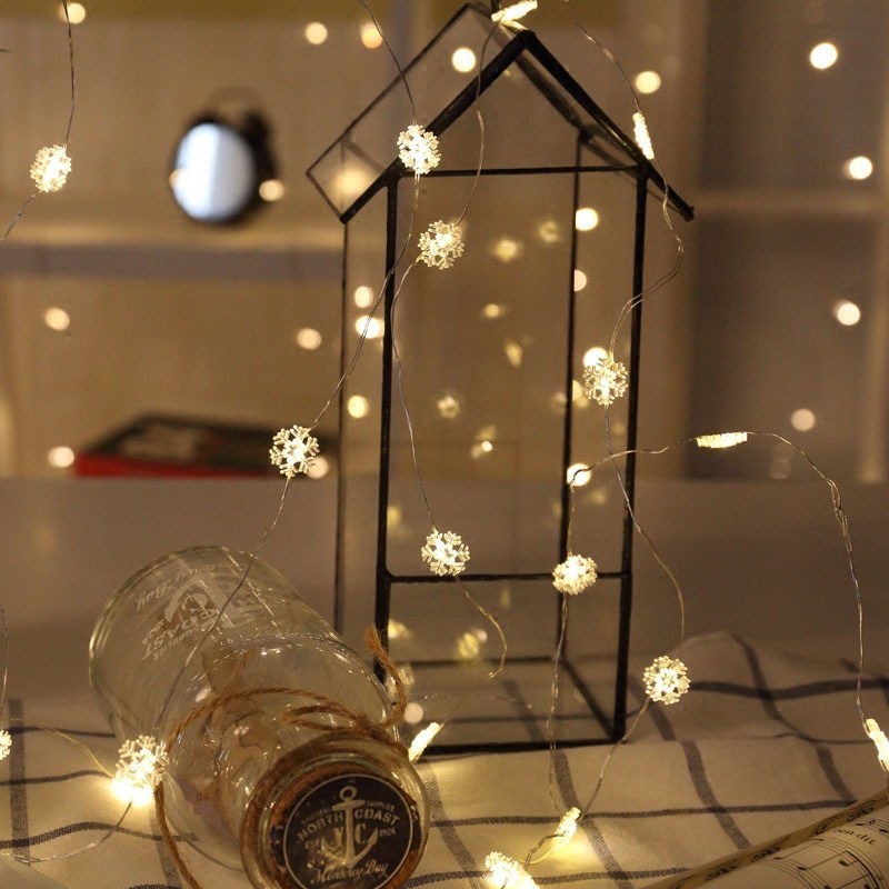 Star & Snowflake Wire String Lights