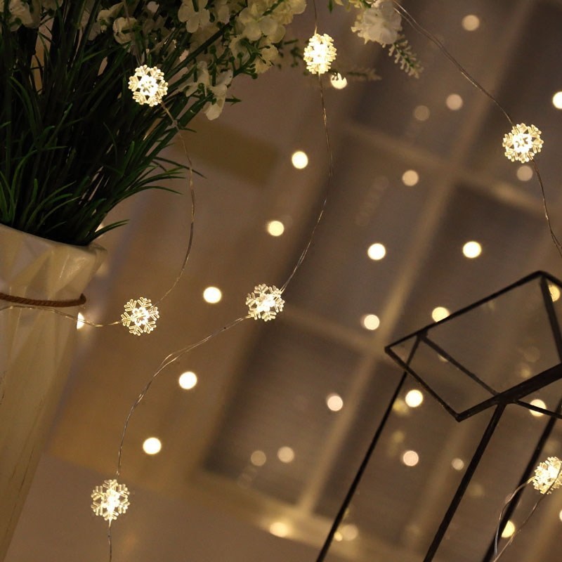 Star & Snowflake Wire String Lights