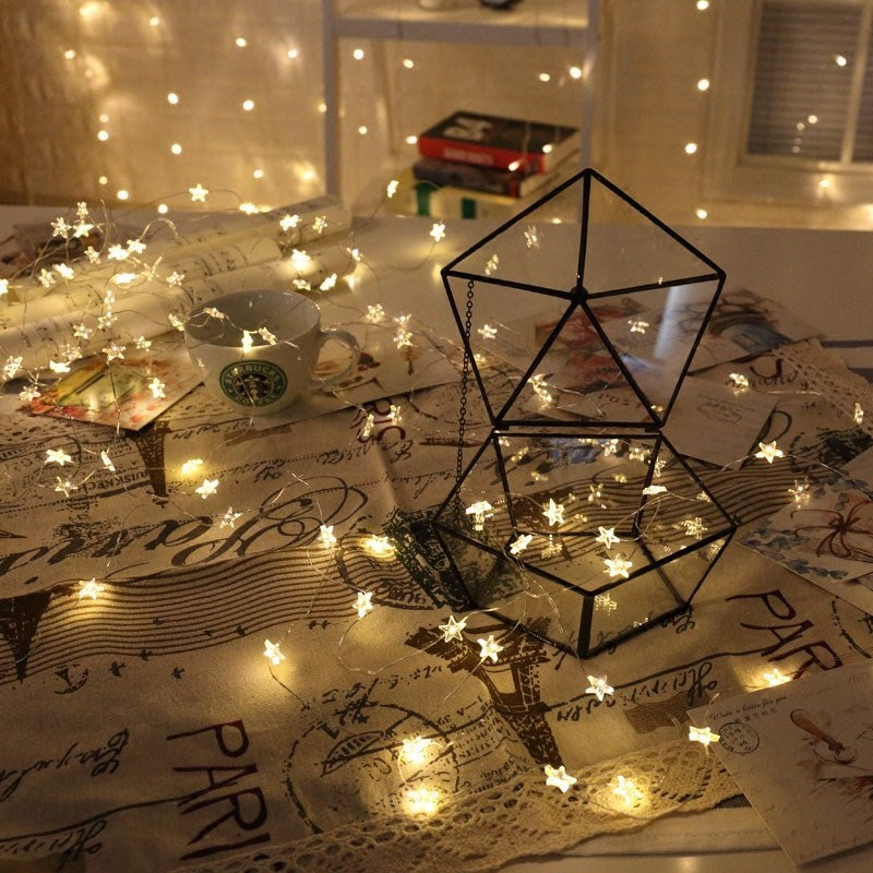 Star & Snowflake Wire String Lights