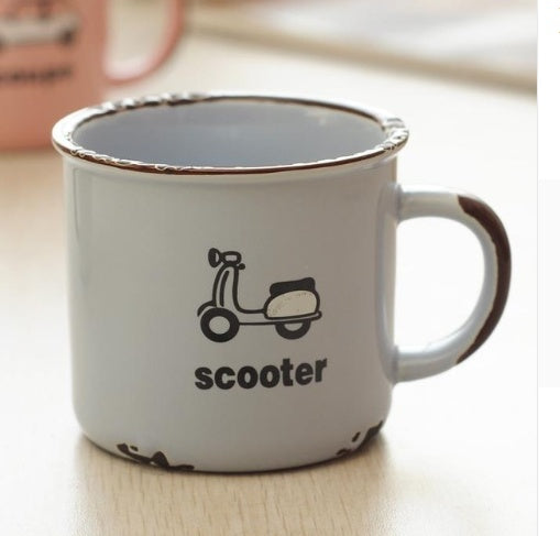 Hot Sale Enamel Mug Cute Car Tea Mug Novelty Outdoor Mug Travel Coffee cup